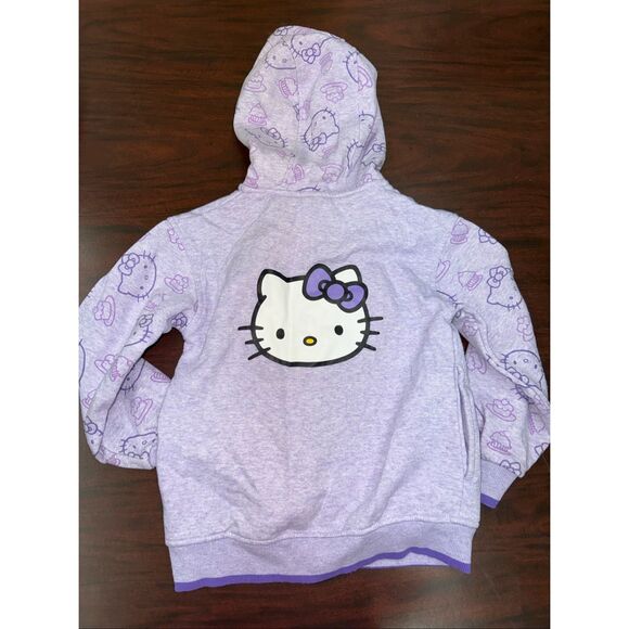 Hello Kitty Purple Zip Up Jacket with Hood Size Girls 7 - Picture 5 of 7